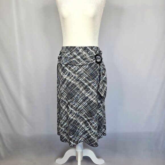 LUNA CHIX Black Patterned Women's Skirt with Sash, Size S - Picture 11 of 11